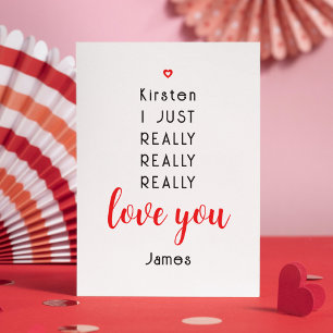 Valentines Day Funny Love You Personalised Name Holiday Card