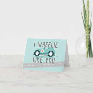 Valentine's Day Funny Race Car Themed Card