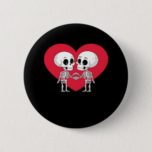 Valentines Day Funny Skeleton Hand Heart  6 Cm Round Badge