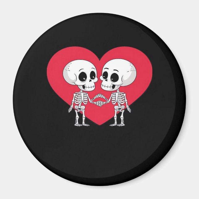 Valentines Day Funny Skeleton Hand Heart  Magnet (Front)