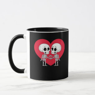 Valentines Day Funny Skeleton Hand Heart  Mug