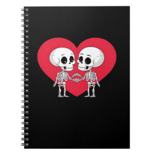 Valentines Day Funny Skeleton Hand Heart  Notebook