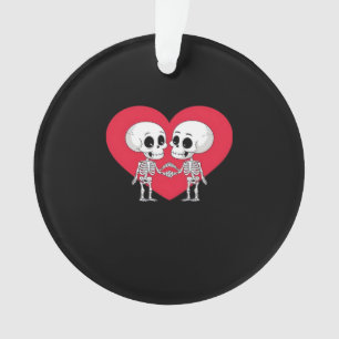 Valentines Day Funny Skeleton Hand Heart Playful  Ornament
