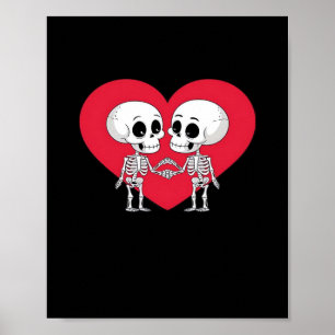 Valentines Day Funny Skeleton Hand Heart  Poster