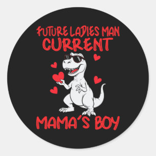 Valentines Day Future Ladies Man Current Mamas Boy Classic Round Sticker