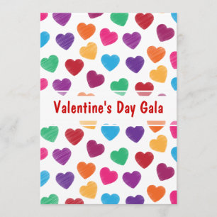 Valentine's Day Gala Ball or Dance Party Hearts Invitation
