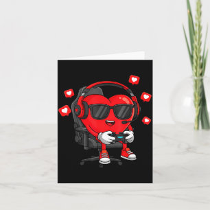 Valentines day gamer heart gaming boys kids men card