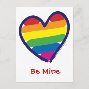 Valentine's Day Gay Pride Holiday Postcard