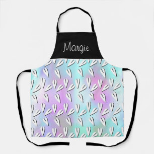 Valentines Day Geometric Hearts Pastel Tie Dye Apron
