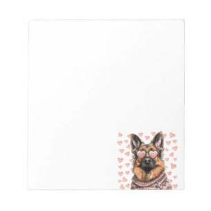 Valentines Day German Shepherd Dog Notepad