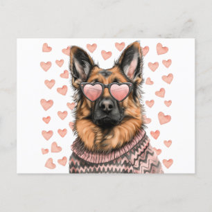 Valentines Day German Shepherd Dog Postcard
