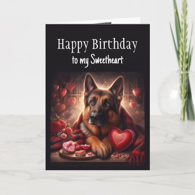 Valentine's Day German Shepherd Dog Sweetheart Card (Front)