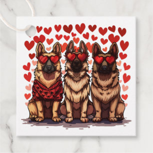 Valentines Day German Shepherd Dogs Favour Tags