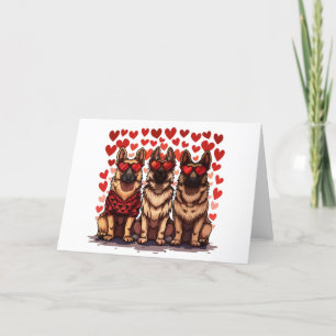 Valentines Day German Shepherd Dogs Holiday Card