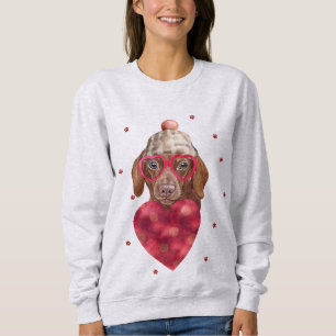 Valentine's Day Gift Brown Dachshund Dog Sweatshirt