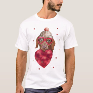 Valentine's Day Gift Brown Dachshund Dog T-Shirt
