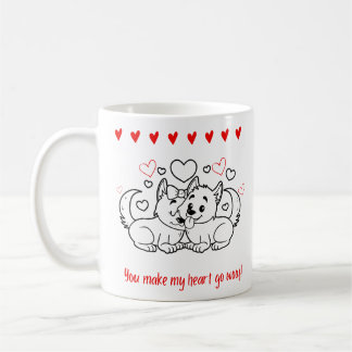 Valentine's day  gift couple cute dog mug