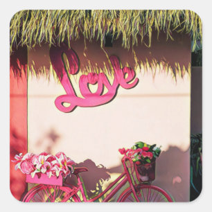 Valentine's day gift for bikers square sticker