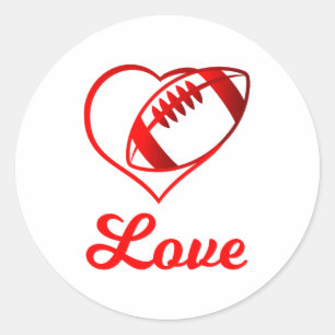 Valentines Day Gift For Football Lovers Classic Round Sticker