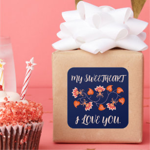 VALENTINE'S DAY GIFT FOR GIRLFRIEND, WIFE, HUSBAND SQUARE STICKER