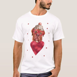 Valentine's Day Gift French Mastiff Dog T-Shirt