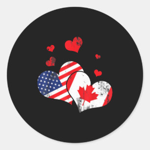 Valentine's Day Gift Maple Leaf Canada  Classic Round Sticker