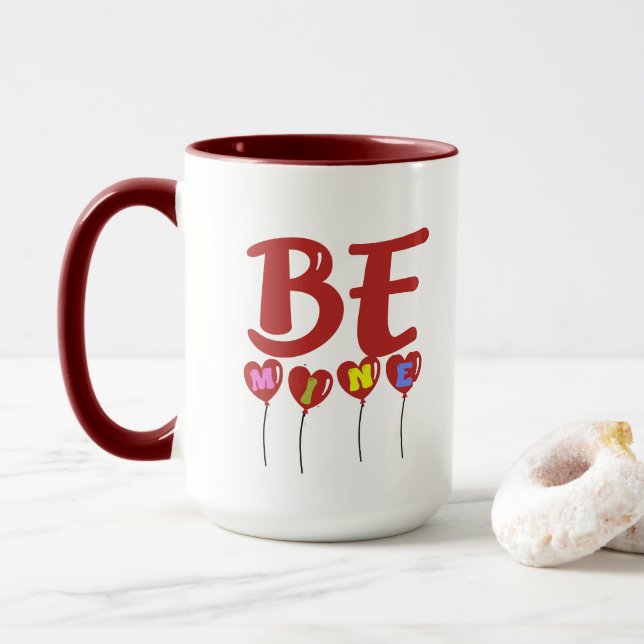 Valentine's Day Gift Mug, Cute Be Mine Cup (With Donut)