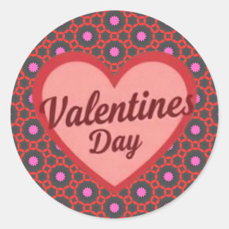 Valentine's day gift pink classic round sticker