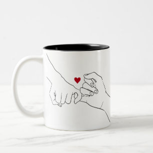 Valentine's Day Gift Pinky Promise Couple Gift Two-Tone Coffee Mug