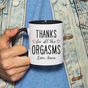 Valentine's Day Gift, Thanks for all the Orgasms Two-Tone Coffee Mug