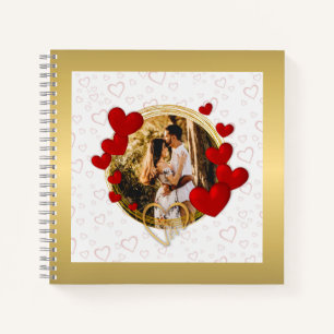 Valentine's Day Gift with Personalized Red Hearts Notebook