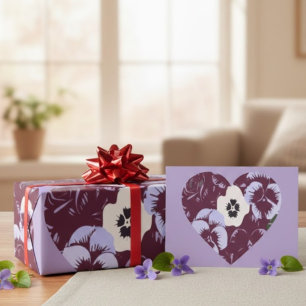 Valentine's Day Gift Wrap Violet Heart