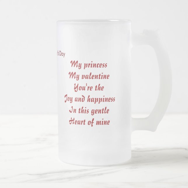 valentine's day gifts-my princess frosted glass beer mug (Right)