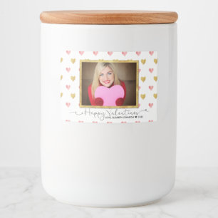 Valentine's Day Glitter Hearts Food Label