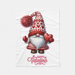 Valentines day Gnome Fleece Blanket