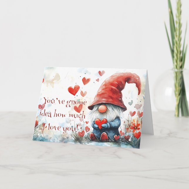 Valentine's Day Gnome Greeting Card (Front)