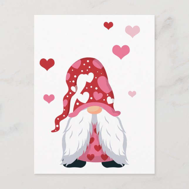 Valentine's Day Gnome Holiday Postcard (Front)