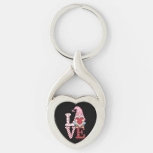 Valentines Day Gnome Love Couple Gifts for Her Key Ring