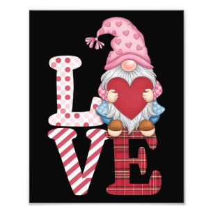 Valentines Day Gnome Love Couple Gifts for Her Photo Print