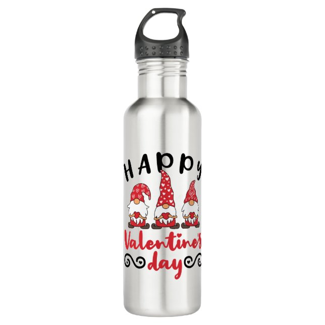 Valentine's Day Gnome Swedish Tomte 710 Ml Water Bottle (Front)