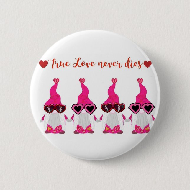 Valentine's Day gnomes 6 Cm Round Badge (Front)