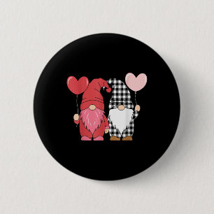 Valentines Day Gnomes Cute Red Hearts Love Gnome L 6 Cm Round Badge