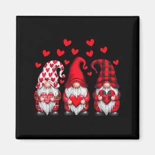 Valentines Day Gnomes Cute Red Hearts Love Gnome W Magnet