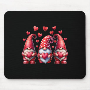 Valentines Day Gnomes Cute Red Hearts Love Gnome W Mouse Mat