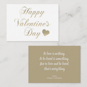 Valentine's Day Gold Glitter Heart Card