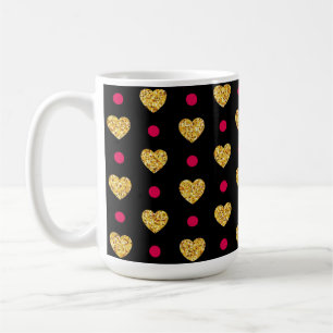 Valentine's Day Gold Hearts Pattern-23655 Coffee Mug