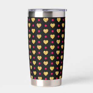 Valentine's Day Gold Hearts Pattern-23655 Insulated Tumbler