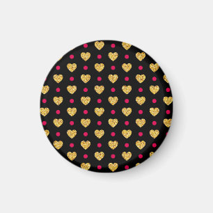 Valentine's Day Gold Hearts Pattern-23655 Magnet
