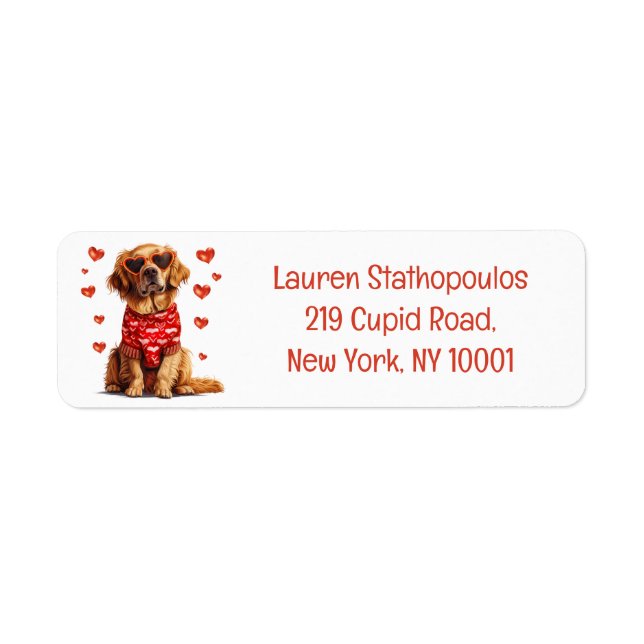 Valentines Day Golden Retriever Dog (Front)