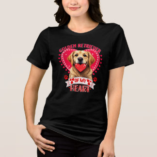 Valentine's day golden retriever dog lover mum Tri-Blend shirt